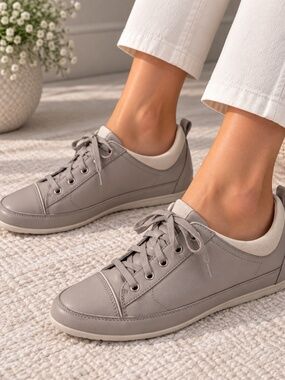 Gray Leather Snickers